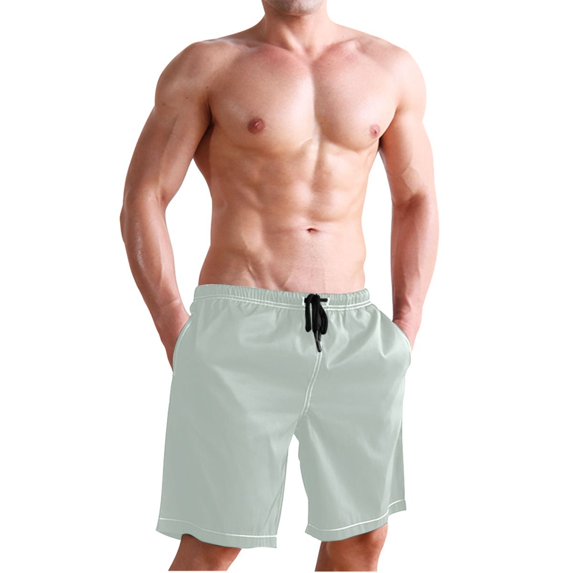 Dailycode Men's Quick Dry Swim Trunks Beach Shorts Casual Summer Board Shorts with Pockets, Pale Green