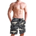 thumbnail image 1 of Dailycode Men's Quick Dry Swim Trunks Beach Shorts Casual Summer Board Shorts with Pockets, Shark Outline, 1 of 8