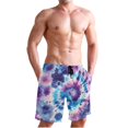 thumbnail image 1 of Dailycode Men's Quick Dry Swim Trunks Beach Shorts Casual Summer Board Shorts with Pockets, Tie-dye Art, 1 of 8