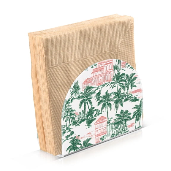 Dailycode Napkin Holder for Table Acrylic Kitchen Paper Tissue Dispenser, Coconut Tree House