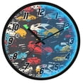 thumbnail image 1 of Dailycode Night Light Wall Clock Glow in The Dark 12 inch Battery Operated Silent Luminous Clocks, Abstract Sport Cars, 1 of 8
