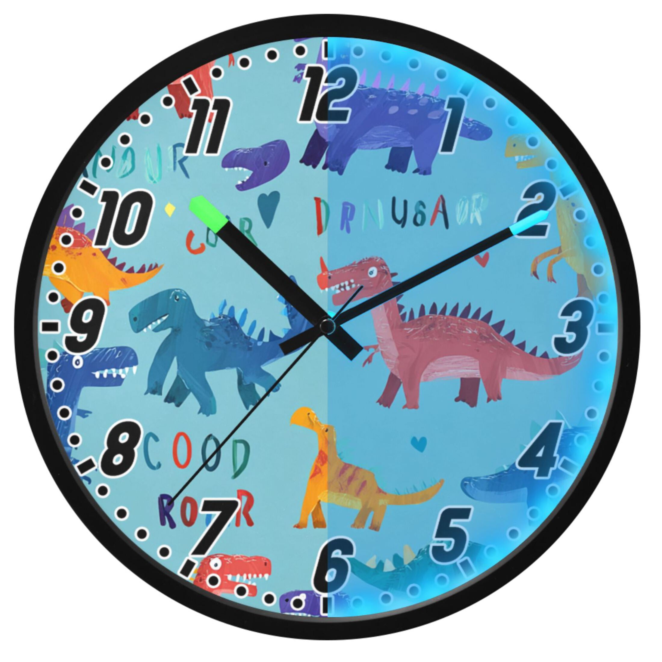 Dailycode Night Light Wall Clock Glow in The Dark 12 inch Battery ...