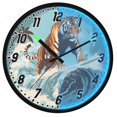 thumbnail image 1 of Dailycode Night Light Wall Clock Glow in The Dark 12 inch Battery Operated Silent Luminous Clocks, Cool Surfing Tiger, 1 of 8