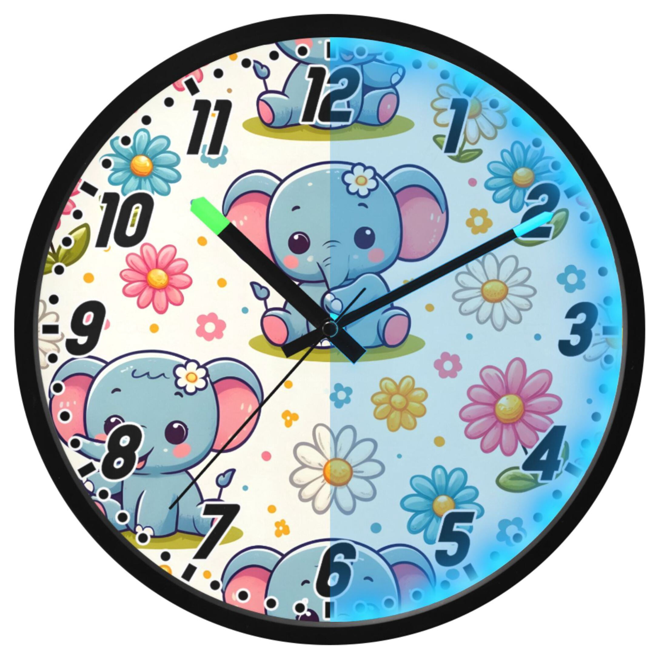 Dailycode Night Light Wall Clock Glow in The Dark 12 inch Battery ...