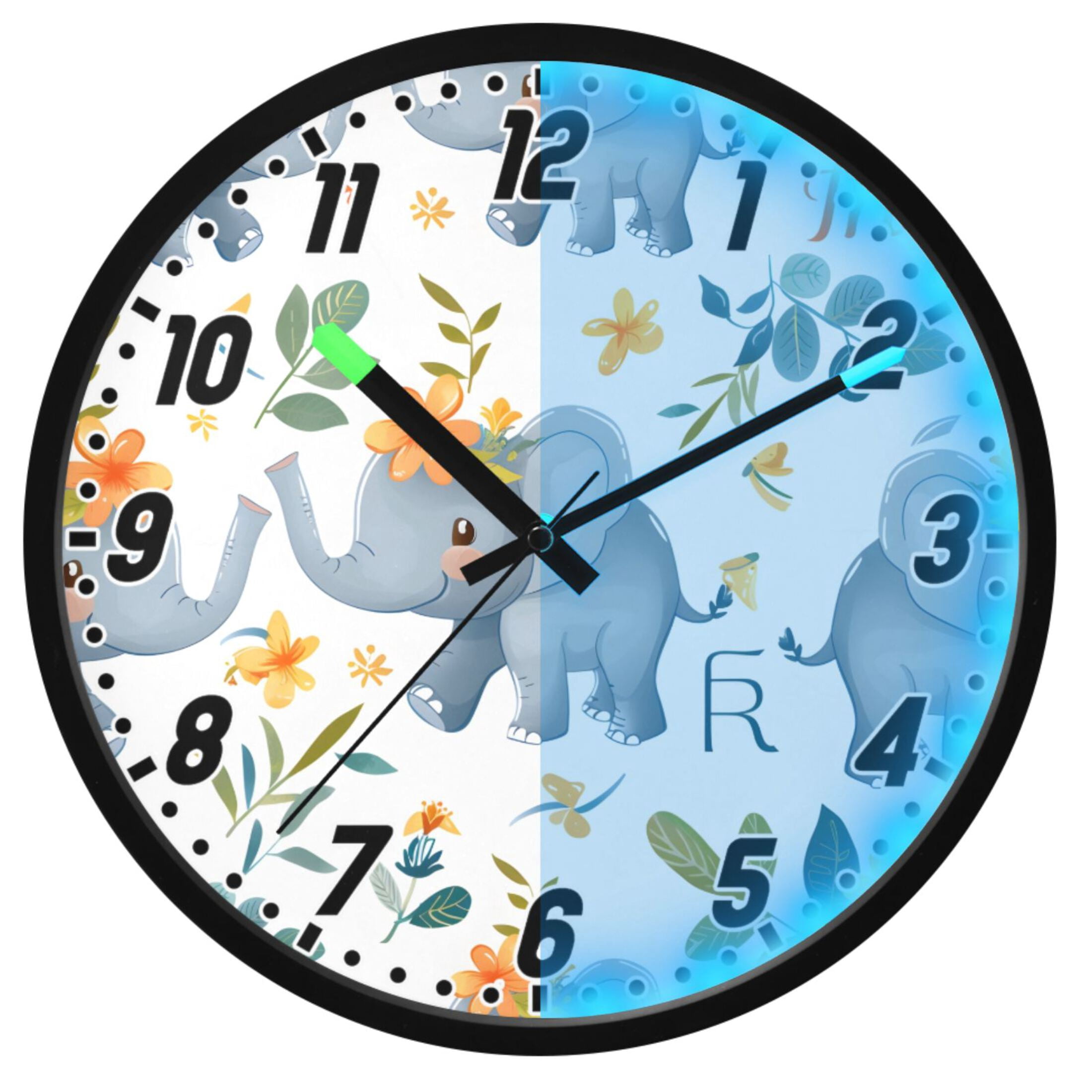 Dailycode Night Light Wall Clock Glow in The Dark 12 inch Battery ...