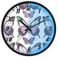 thumbnail image 1 of Dailycode Night Light Wall Clock Glow in The Dark 12 inch Battery Operated Silent Luminous Clocks, Purple and White Butterflies, 1 of 8