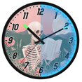 thumbnail image 1 of Dailycode Night Light Wall Clock Glow in The Dark 12 inch Battery Operated Silent Luminous Clocks, Skeleton Skull Read Book, 1 of 8
