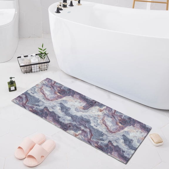 Dailycode Planetary Surface Bathroom Rugs Non Slip Absorbent Soft Plush Quick Dry Bath Mat, 39"x20"