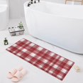 thumbnail image 1 of Dailycode Red and White Plaid Bathroom Rugs Non Slip Absorbent Soft Plush Quick Dry Bath Mat, 39"x20", 1 of 8