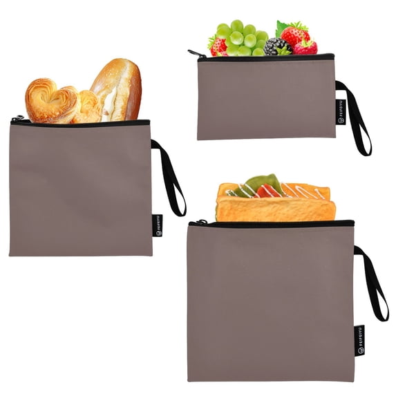 Dailycode Reusable Ziploc Bags Leakproof Sandwich Snack Freezer Bags Chocolate 3 pack