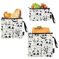 thumbnail image 1 of Dailycode Reusable Ziploc Bags Leakproof Sandwich Snack Freezer Bags Cute Panda Face and Bamboo 3 pack, 1 of 7