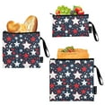 thumbnail image 1 of Dailycode Reusable Ziploc Bags Leakproof Sandwich Snack Freezer Bags Red White Blue Stars 3 pack, 1 of 7