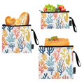 thumbnail image 1 of Dailycode Reusable Ziploc Bags Leakproof Sandwich Snack Freezer Bags Sea Corals and Seaweed 3 pack, 1 of 7
