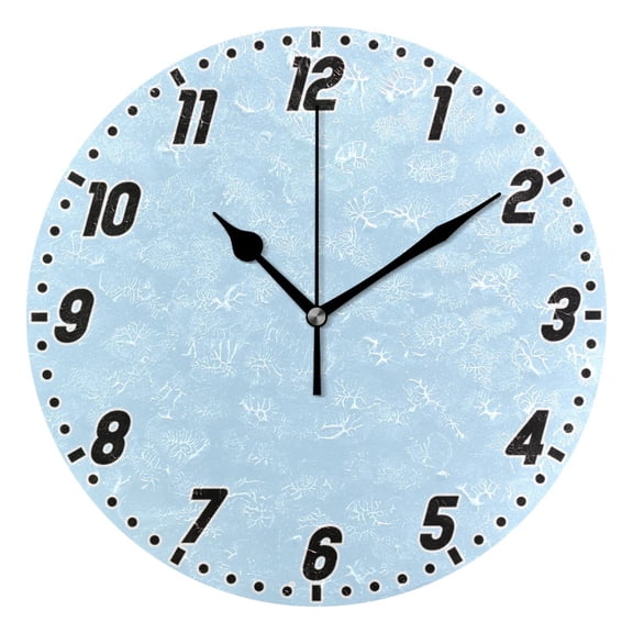 Dailycode Round Wall Clock Battery Operated Silent Non-Ticking Hanging Clock 10" Baby Blue