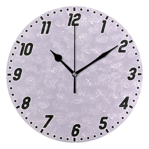 Dailycode Round Wall Clock Battery Operated Silent Non-Ticking Hanging Clock 10" Light Purple