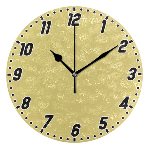 Dailycode Round Wall Clock Battery Operated Silent Non-Ticking Hanging Clock 10" Olive Green