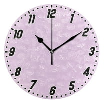 Dailycode Round Wall Clock Battery Operated Silent Non-Ticking Hanging Clock 10" Taro Purple