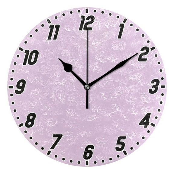 Dailycode Round Wall Clock Battery Operated Silent Non-Ticking Hanging Clock 10" Taro Purple