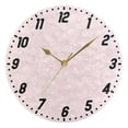 thumbnail image 1 of Dailycode Round Wall Clock Battery Operated Silent Non-Ticking Hanging Clock Gold Pointer 10" Light Pink, 1 of 10