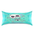 thumbnail image 1 of Dailycode Satin Pillow Case King Silk Pillow Cover for Hair and Skin Envelope Closure Cartoon Skeleton Dancing with Star 20"x40", 1 of 9