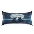 thumbnail image 1 of Dailycode Satin Pillow Case King Silk Pillow Cover for Hair and Skin Envelope Closure Dog Back under Moon 20"x40", 1 of 9