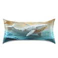 thumbnail image 1 of Dailycode Satin Pillow Case King Silk Pillow Cover for Hair and Skin Envelope Closure Papier Mache Ivory Whale 20"x40", 1 of 9