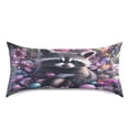 thumbnail image 1 of Dailycode Satin Pillow Case King Silk Pillow Cover for Hair and Skin Envelope Closure Raccoon Egg Flower 20"x40", 1 of 9
