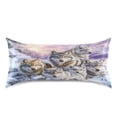 thumbnail image 1 of Dailycode Satin Pillow Case King Silk Pillow Cover for Hair and Skin Envelope Closure Snow Wolf Family 20"x40", 1 of 9