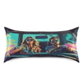 thumbnail image 1 of Dailycode Satin Pillow Case King Silk Pillow Cover for Hair and Skin Envelope Closure Summer Vibing Family Drive Car 20"x40", 1 of 9