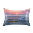 thumbnail image 1 of Dailycode Satin Pillow Case Queen Silk Pillow Cover for Hair and Skin Envelope Closure Baseball Beach Starfish Sunset 20"x30", 1 of 9