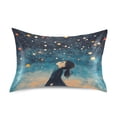 thumbnail image 1 of Dailycode Satin Pillow Case Queen Silk Pillow Cover for Hair and Skin Envelope Closure Girl Look Up Night Stars 20"x30", 1 of 9