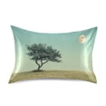 thumbnail image 1 of Dailycode Satin Pillow Case Queen Silk Pillow Cover for Hair and Skin Envelope Closure Tree and Moon 20"x30", 1 of 9