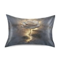 thumbnail image 1 of Dailycode Satin Pillow Case Queen Silk Pillow Cover for Hair and Skin Envelope Closure White Marble Rose 20"x30", 1 of 9