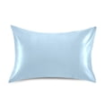 thumbnail image 1 of Dailycode Satin Pillow Case Standard Silk Pillow Cover for Hair and Skin Envelope Closure Baby Blue 20"x26", 1 of 9