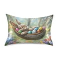 thumbnail image 1 of Dailycode Satin Pillow Case Standard Silk Pillow Cover for Hair and Skin Envelope Closure Bunny Sleep in Hammocks 20"x26", 1 of 9