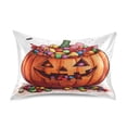 thumbnail image 1 of Dailycode Satin Pillow Case Standard Silk Pillow Cover for Hair and Skin Envelope Closure Candy in Halloween Pumpkin 20"x26", 1 of 9