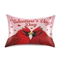 thumbnail image 1 of Dailycode Satin Pillow Case Standard Silk Pillow Cover for Hair and Skin Envelope Closure Cardinals in Love 20"x26", 1 of 9