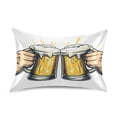 thumbnail image 1 of Dailycode Satin Pillow Case Standard Silk Pillow Cover for Hair and Skin Envelope Closure Cheers for Beer Mugs 20"x26", 1 of 9