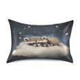 thumbnail image 1 of Dailycode Satin Pillow Case Standard Silk Pillow Cover for Hair and Skin Envelope Closure Raccoon on Clould 20"x26", 1 of 9