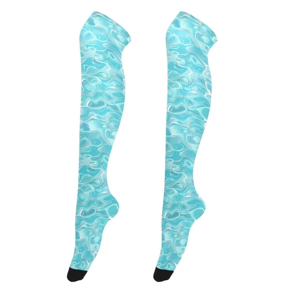Dailycode Sheer Knee High Stockings for Women Beautiful Wave