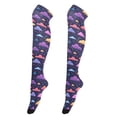 thumbnail image 1 of Dailycode Sheer Knee High Stockings for Women Colorful Cartoon Clouds, 1 of 7
