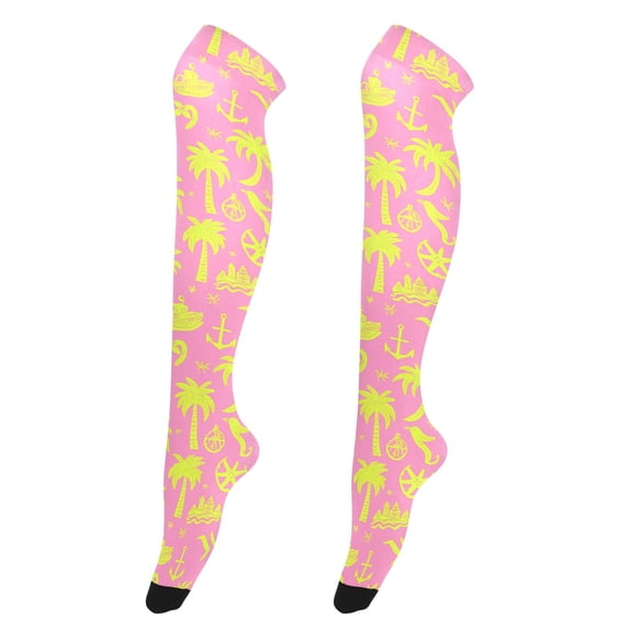 Dailycode Sheer Knee High Stockings for Women Lime Tree Ship Anchor