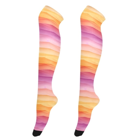 Dailycode Sheer Knee High Stockings for Women Multicolored Hills