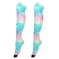 thumbnail image 1 of Dailycode Sheer Knee High Stockings for Women Rainbow Fish Scale, 1 of 7