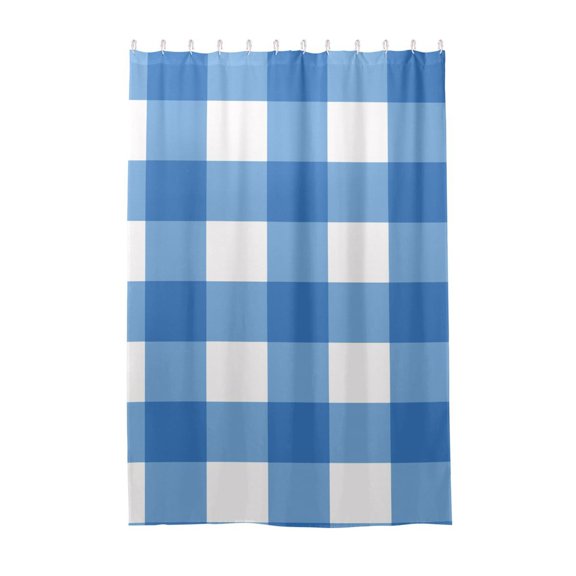 Dailycode Shower Curtain Liners 48x72in Water Resistant Machine Washable Rustproof Grommets Fabric Bath Curtain, Navy White Gingham