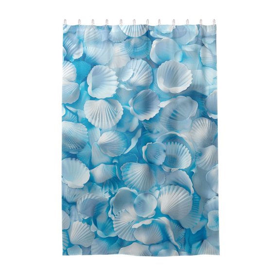 Dailycode Shower Curtain Liners 48x72in Water Resistant Machine Washable Rustproof Grommets Fabric Bath Curtain, Overlapping Seashells