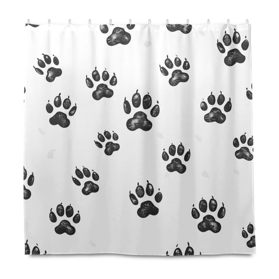 Dailycode Shower Curtain Liners 72x72in Water Resistant Machine Washable Rustproof Grommets Fabric Bath Curtain, Bear Paw
