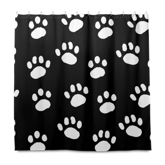 Dailycode Shower Curtain Liners 72x72in Water Resistant Machine Washable Rustproof Grommets Fabric Bath Curtain, Dog Paws