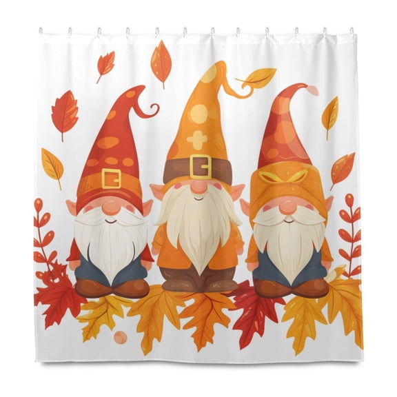 Dailycode Shower Curtain Liners 72x72in Water Resistant Machine Washable Rustproof Grommets Fabric Bath Curtain, Dwarfs and Fallen Leaves