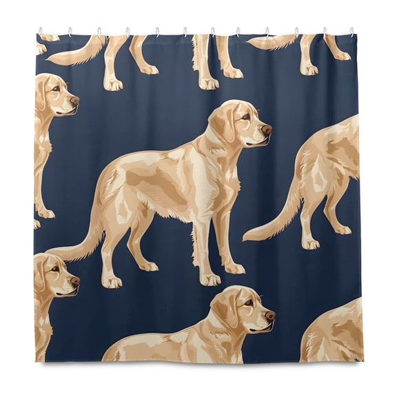 Dailycode Shower Curtain Liners 72x72in Water Resistant Machine Washable Rustproof Grommets Fabric Bath Curtain, Golden Labrador Dog